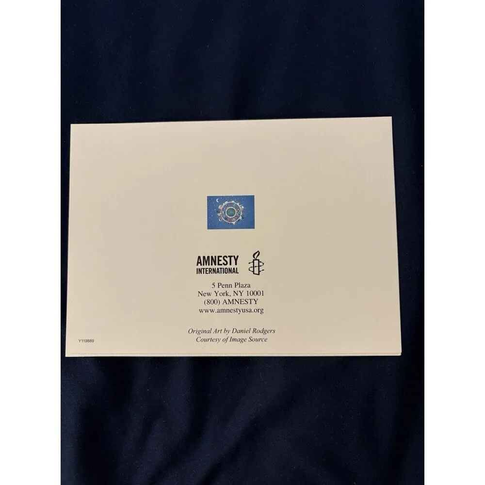 Seasons Greetings Card with White Envelope | Globe design | By Amnesty Intl